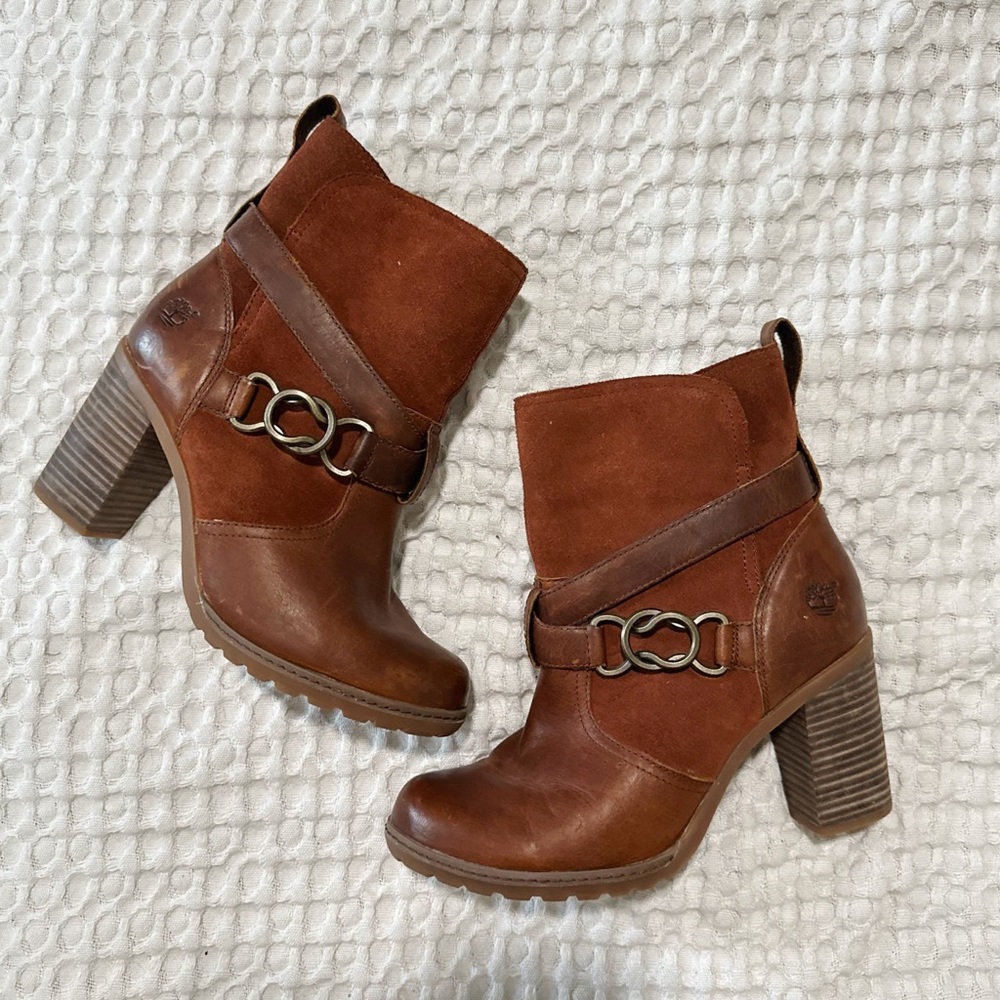 Timberland Dennett Buckle ankle boot ortholite brown size 8